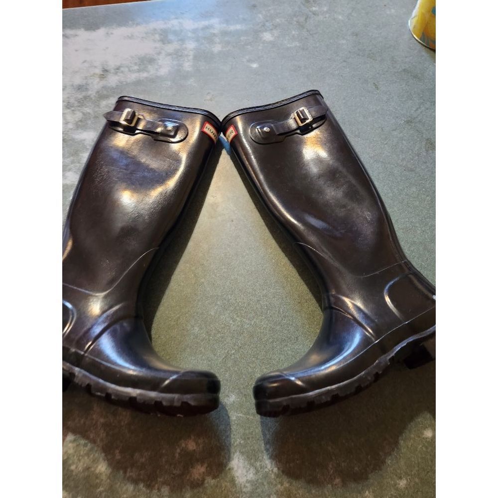 Hunter Women's Original TALL Rain Boots Gloss Black sz 5